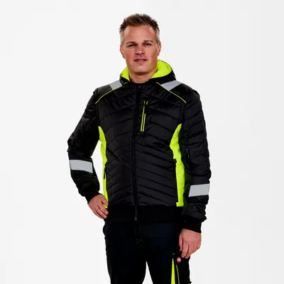 Produktbild von Engel - Cargo Steppjacke, schwarz/gelb, Gr. 5XL