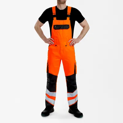 Produktbild von Engel - Safety Light Latzhose, orange/anthrazit grau, Gr. 72
