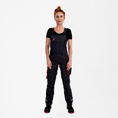 Engel Galaxy Damen Latzhose, Anthrazit Grau/tomato Red, Gr. 38