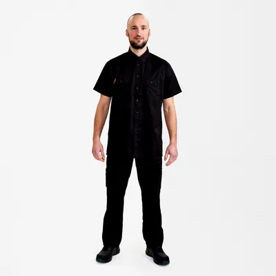 Produktbild von Engel - Extend kurzärmliges Herrenhemd, schwarz, Gr. 41/42