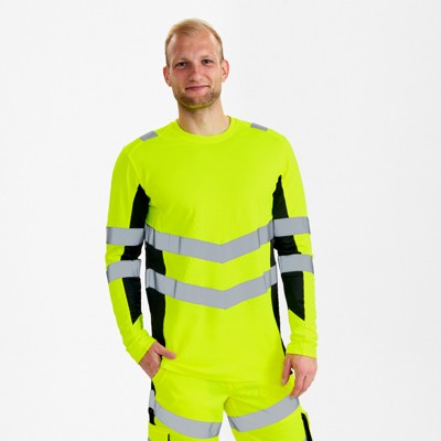 Produktbild von Engel - Safety Langarm-Shirt, gelb/schwarz, Gr. M