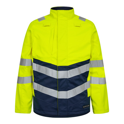 Engel Safety+ Softshelljacke, Gelb/blue Ink, Gr. 4XL