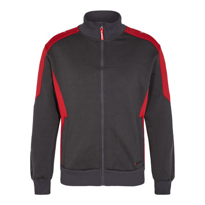 Engel Galaxy Sweatcardigan Mit Kragen, Anthrazit Grau/tomato Red, Gr. Xl