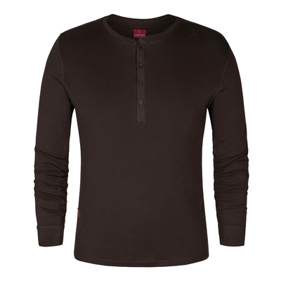 Engel Extend Grandad Langarm-Shirt, Mokkabraun, Gr. M