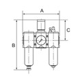 Produktbild von RIEGLER - WE 3-tlg. »FUTURA-mini«, Metallb., Kompaktmano., G 1/4, 0,1-4, VA (FU