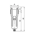 Produktbild von RIEGLER - Filter »GA«, PC-Beh., Schutzkorb, 5 µm, BG 300, G 3/8, Ablass: HA (GA