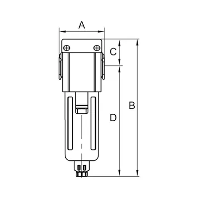Produktbild von RIEGLER - Filter »GA«, PC-Beh., Schutzkorb, 5 µm, BG 300, G 3/8, Ablass: HA (GA