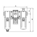 Produktbild von RIEGLER - Wartungseinheit 3-tlg. »GA« Metallbeh., BG 600, G1, 1,5-9 bar, VA (GA