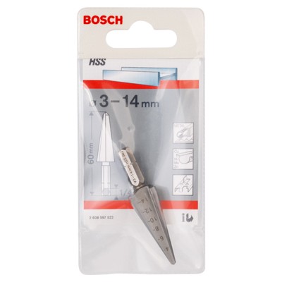 Produktbild von Bosch - Blechschälbohrer HSS, Sechskantschaft, ø3 - 14 x 60mm, Schaft-ø1/4" (26