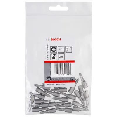 Produktbild von Bosch - Schrauberbit Extra-Hart PZ 1, 25 mm, 25er-Pack