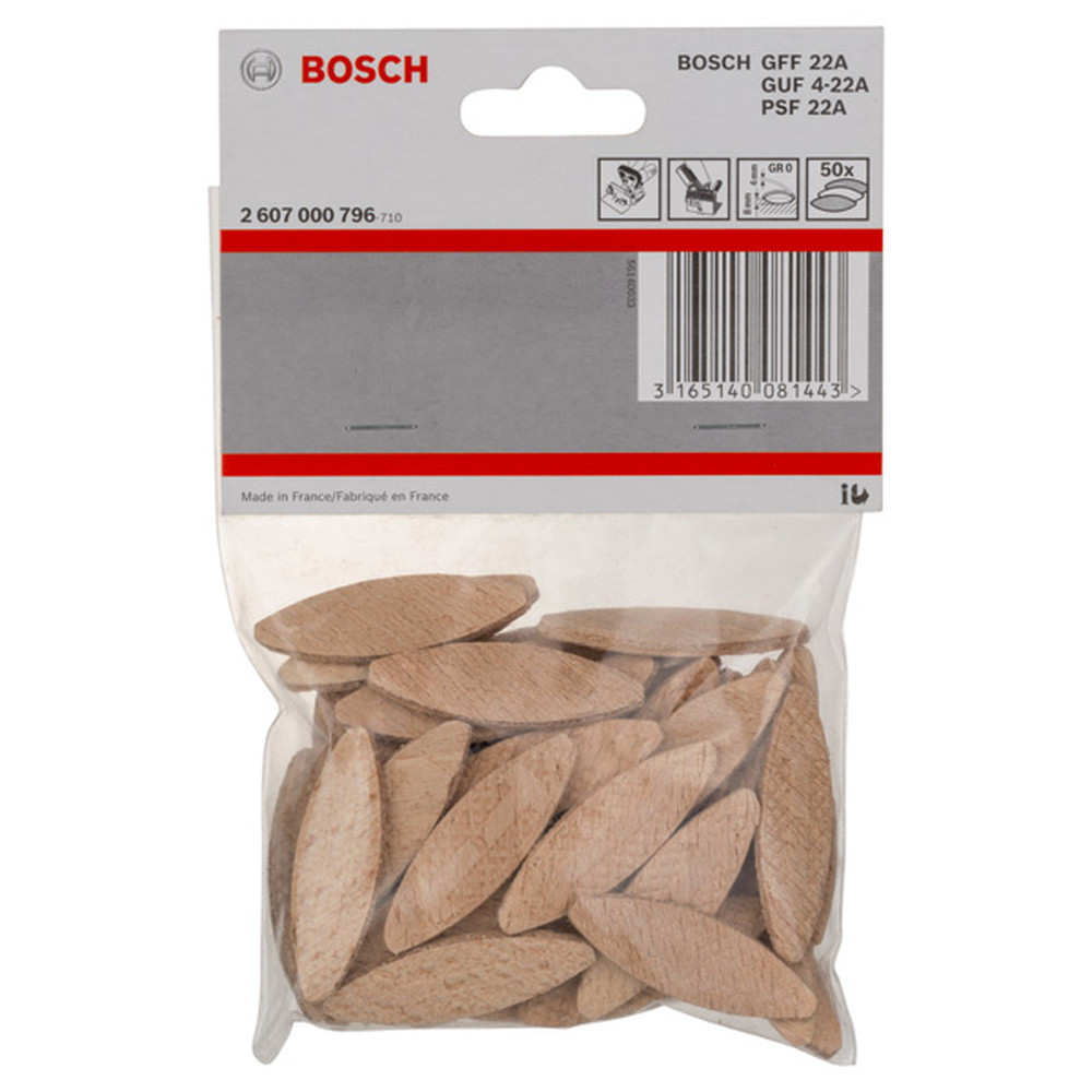 Bosch Flachdübel, 45 x 15 x 4 mm, 50er-Pack Produktbild img2 L