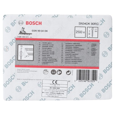 Produktbild von Bosch - D-Kopf Streifennagel SN34DK, verzinkt, gerillt, 90mm (2608200023)