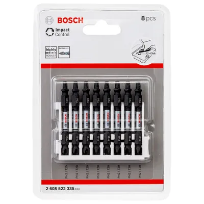 Produktbild von Bosch - Doppelklingen Schrauberbit-Set Impact Control, 8-teilig, PH2-T20, 65 mm