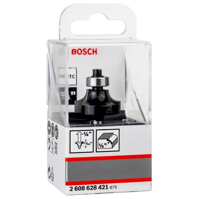 Produktbild von Bosch - Abrundfräser, 1/4-Zoll, R1 6,3&nbsp;mm, D 25,4&nbsp;mm, L 13,2&nbsp;mm, G 54&nbsp;mm