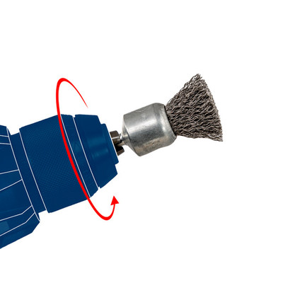 Produktbild von Bosch - Pinselbürste, Stahl, gezopfter Draht, 0,35mm, 10mm, 4500 U/ min (260862