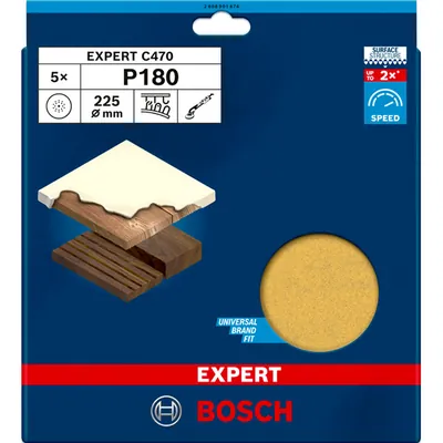 Produktbild von Bosch - EXPERT C470 Schleifpapier, 225 mm, K 180, 5 Stück