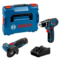 Produktbild von Bosch - Combo Kit Set mit 2 12V-Werkzeugen: GSR 12V-15/GWS 12V-76, 2x Akku GBA 