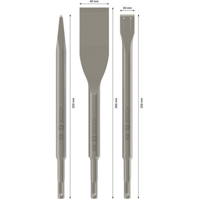 Produktbild von Bosch - Meißel-Set SDS-plus, 3-teilig, 250, 250, 260 x 20, 40mm (2607019159)
