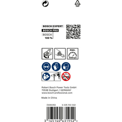 Produktbild von Bosch - Pinselbürste, Stahl, gezopfter Draht, 0,35mm, 10mm, 4500 U/ min (260862