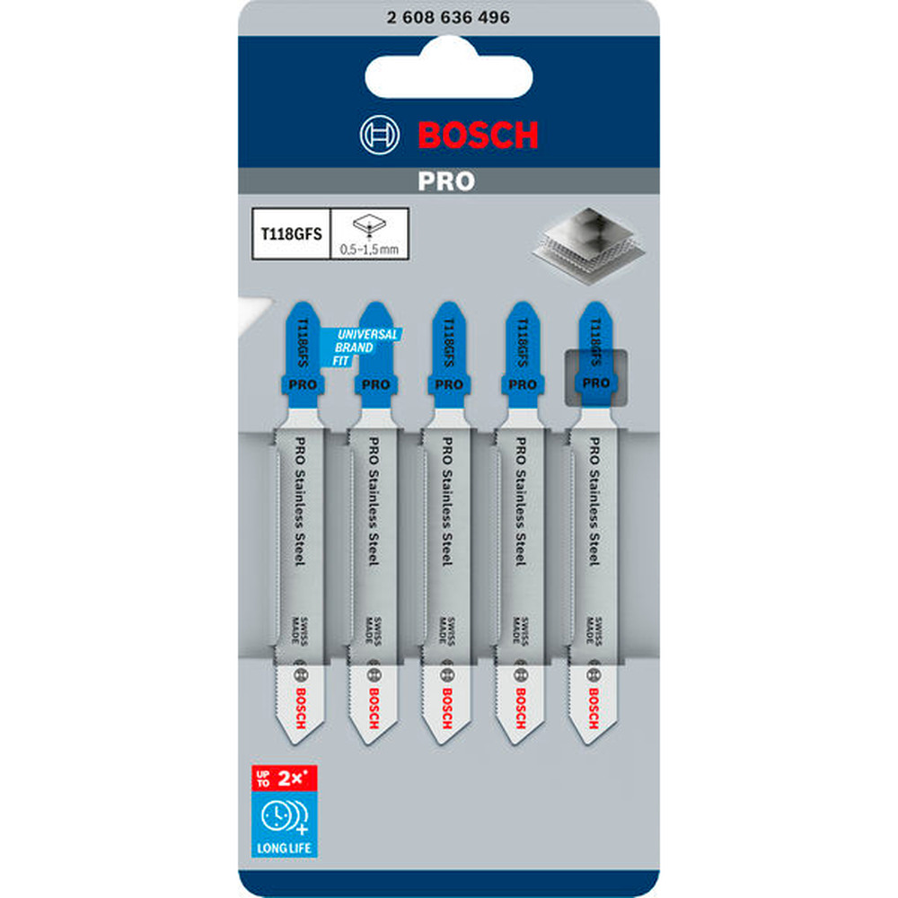 Bosch PRO Stainless Steel T118GFS Stichsägeblatt, 83&nbsp;mm, 5-tlg. Produktbild img2 L