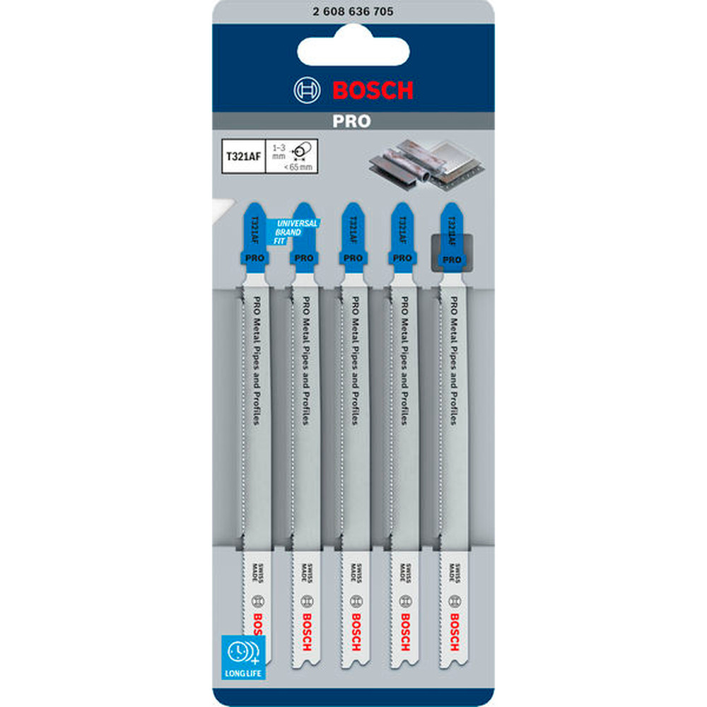Bosch PRO Metal Pipes and Profiles T321AF Stichsägeblatt, 132 mm, 5-tlg. Produktbild img2 L