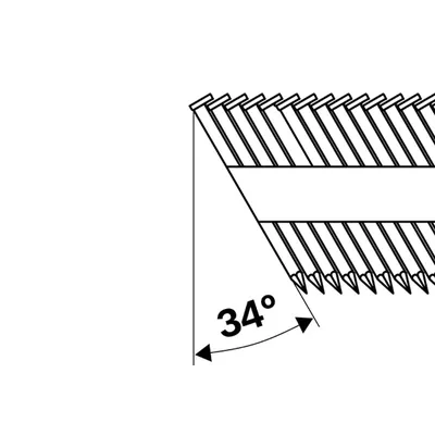 Produktbild von Bosch - D-Kopf Streifennagel SN34DK 75, 2,8 mm, 75 mm, blank, glatt, 3000er-Pac
