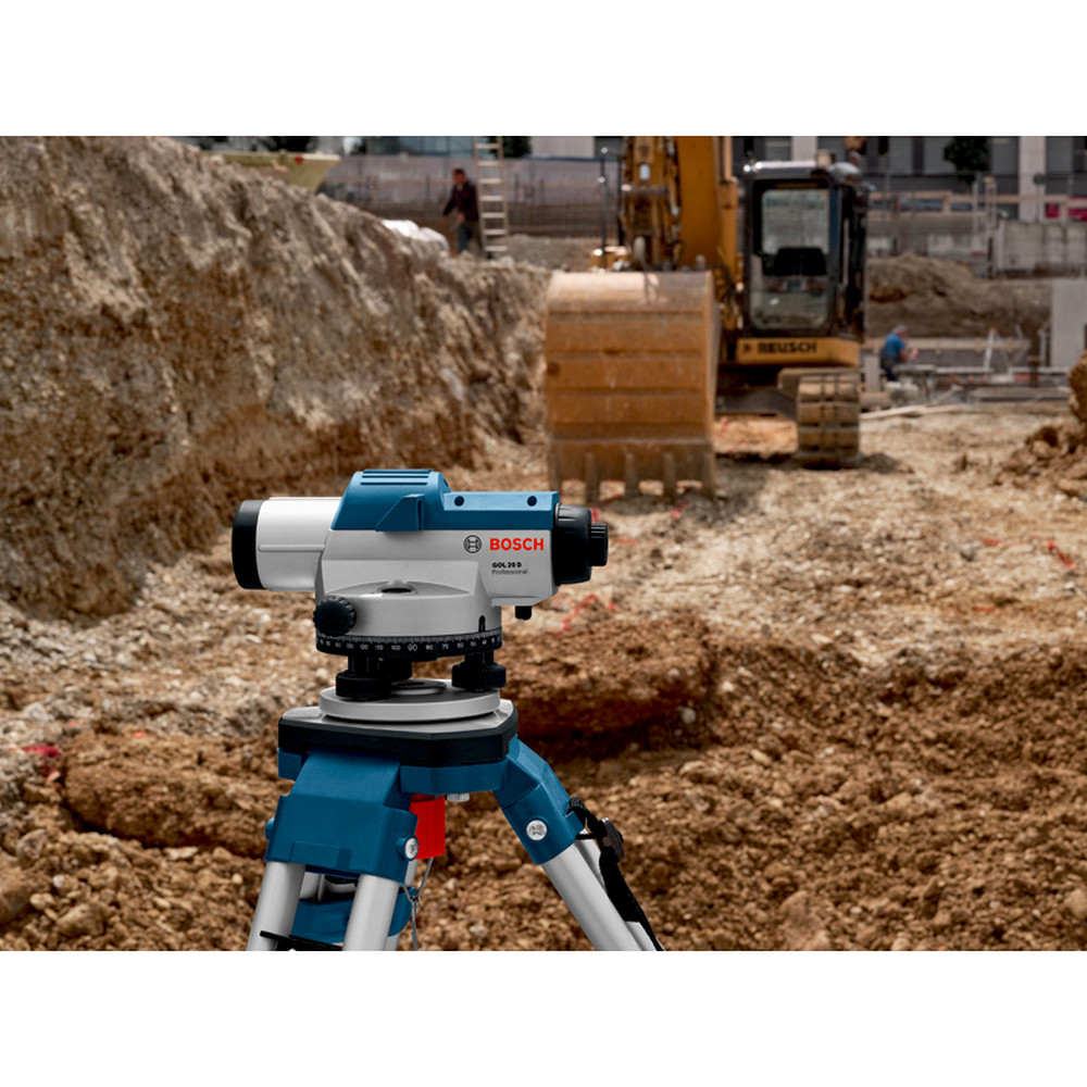 Bosch Optisches Nivelliergerät GOL 32 D, mit Baustativ BT 160, Messstab GR 500 Produktbild img3 L