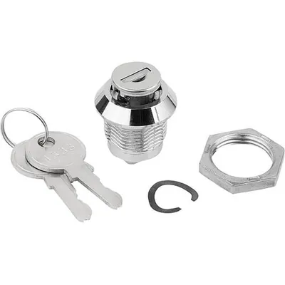 Produktbild von KIPP - DREHRIEGEL MIT GLEICHSCHL. SCHLÜSSEL, H=18, D=28, ZINK VERCHROMT, ABSCHL