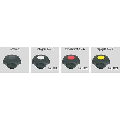 Produktbild von KIPP - STERNGRIFF ÄHNLICH DIN6336 D=M12, D1=50 H=32, FORM:K, THERMOPLAST SCHWAR