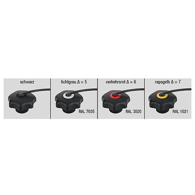 Produktbild von KIPP - STERNGRIFF ÄHNLICH DIN6336 MIT SICHERUNGSBAND D=M08X50, D1=32, FORM:LS,