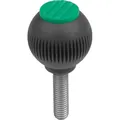 Produktbild von KIPP - GRIFFKUGEL GR.2, D1=32 D=M08X20, THERMOPLAST SCHWARZGRAU RAL7021, KOMP:E