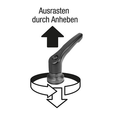 Produktbild von KIPP - KLEMMHEBEL MIT SPANNKRAFTVERSTÄRKER GR.3 M10X50, ZINK GELB RAL1021 STRUK