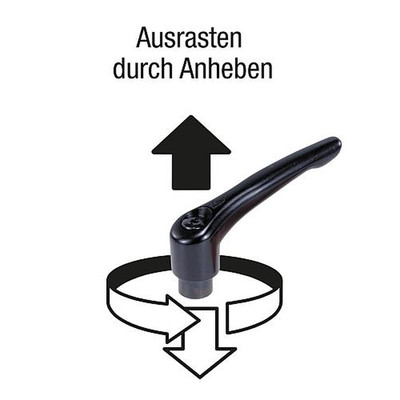 Produktbild von KIPP - KLEMMHEBEL GR.5 M16X50, ZINK BLANK, KOMP:EDELSTAHL BLANK