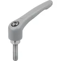 Produktbild von KIPP - KLEMMHEBEL GR.4 M12X45, ZINK GRAU RAL7040 STRUKTURMATT, KOMP:STAHL BLAU-
