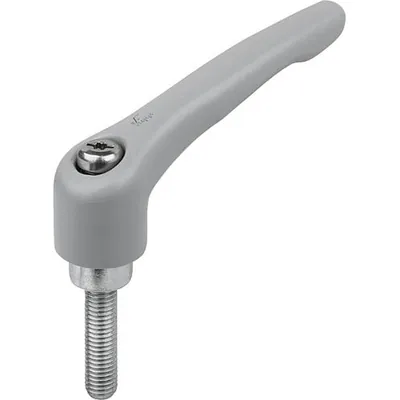 Produktbild von KIPP - KLEMMHEBEL GR.4 M12X45, ZINK GRAU RAL7040 STRUKTURMATT, KOMP:STAHL BLAU-
