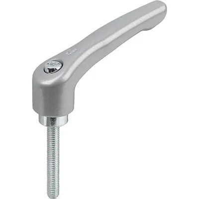Produktbild von KIPP - KLEMMHEBEL GR.4 M12X90, ZINK SILBER-METALLIC KUNSTSTOFFBESCHICHTET, KOMP