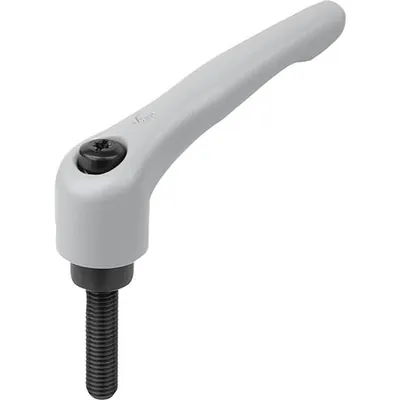 Produktbild von KIPP - KLEMMHEBEL GR.0 M04X20, ZINK GRAU RAL7040 STRUKTURMATT, KOMP:STAHL BRÜNI