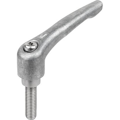 Produktbild von KIPP - KLEMMHEBEL GR.5 M16X50, ZINK BLANK, KOMP:EDELSTAHL BLANK