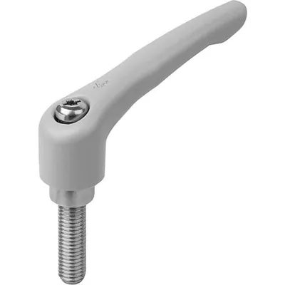 Produktbild von KIPP - KLEMMHEBEL GR.2 M08X20, ZINK GRAU RAL7040 STRUKTURMATT, KOMP:EDELSTAHL B