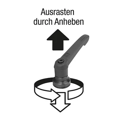 Produktbild von KIPP - KLEMMHEBEL MIT SPANNKRAFTVERSTÄRKER GR.5 M12X50, KUNSTSTOFF GRÜN RAL6032