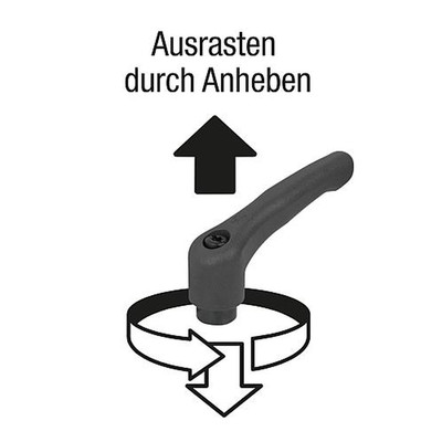 Produktbild von KIPP - KLEMMHEBEL GR.4 M10X60, HOCHLEISTUNGSTHERMOPLAST SCHWARZGRAU RAL7021, KO
