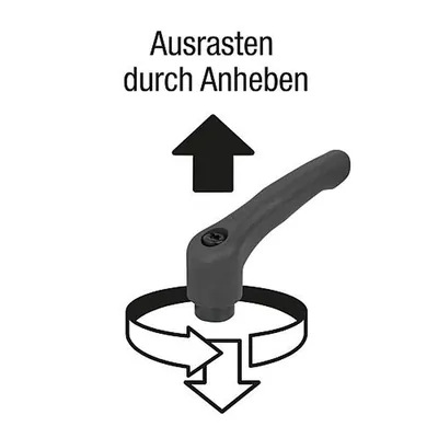 Produktbild von KIPP - KLEMMHEBEL GR.2 M08X50, HOCHLEISTUNGSTHERMOPLAST GRÜN RAL6032, KOMP:EDEL