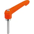 Produktbild von KIPP - KLEMMHEBEL GR.1 M06X30, KUNSTSTOFF ORANGE RAL2004, KOMP:STAHL BLAU-PASSI