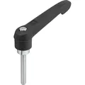 Produktbild von KIPP - KLEMMHEBEL GR.2 M10X25, KUNSTSTOFF SCHWARZGRAU RAL7021, KOMP:STAHL BLAU-
