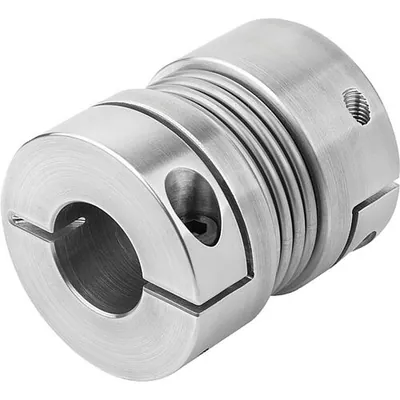Produktbild von KIPP - METALLBALGKUPPLUNG MIT RADIALER KLEMMNABE GR.18, D1=14, D2=14, L=63, ALU