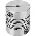 Produktbild von KIPP - FEDERSTEGKUPPLUNG MIT RADIALER KLEMMNABE, GR.50 L=65, D1=20, D2=20 EDELS