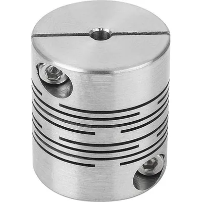 Produktbild von KIPP - FEDERSTEGKUPPLUNG MIT RADIALER KLEMMNABE, GR.50 L=65, D1=20, D2=20 EDELS