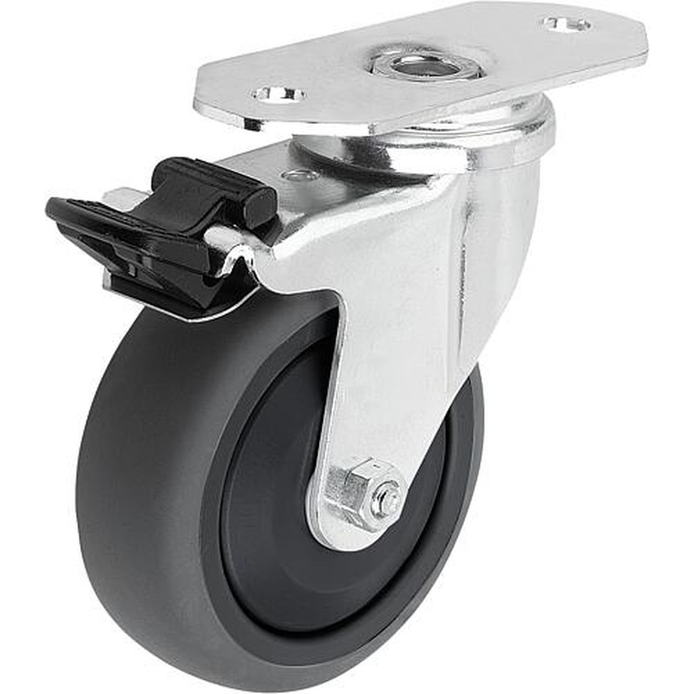 KIPP LENKROLLE MIT FESTSTELLSYS STOP-FIX, FORM:C, D=125, B=32, THERMOPLAST, ELEKTRISCH LEITFÄHIG, KOMP:STAHL Produktbild img1 L