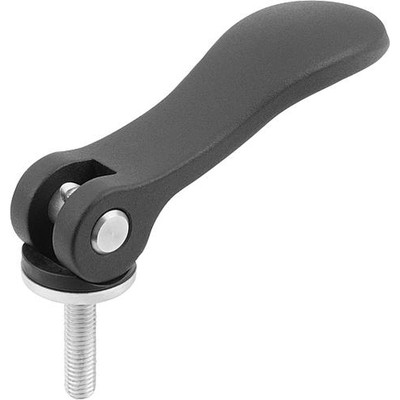 Produktbild von KIPP - EXZENTERHEBEL GR.1 M05X30, A=70,4, B=21,5, ALUMINIUM SCHWARZ PULVERBESCH