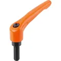 Produktbild von KIPP - KLEMMHEBEL GR.2 M06X45, ZINK ORANGE RAL2004 SEIDENMATT, KOMP:STAHL BRÜNI